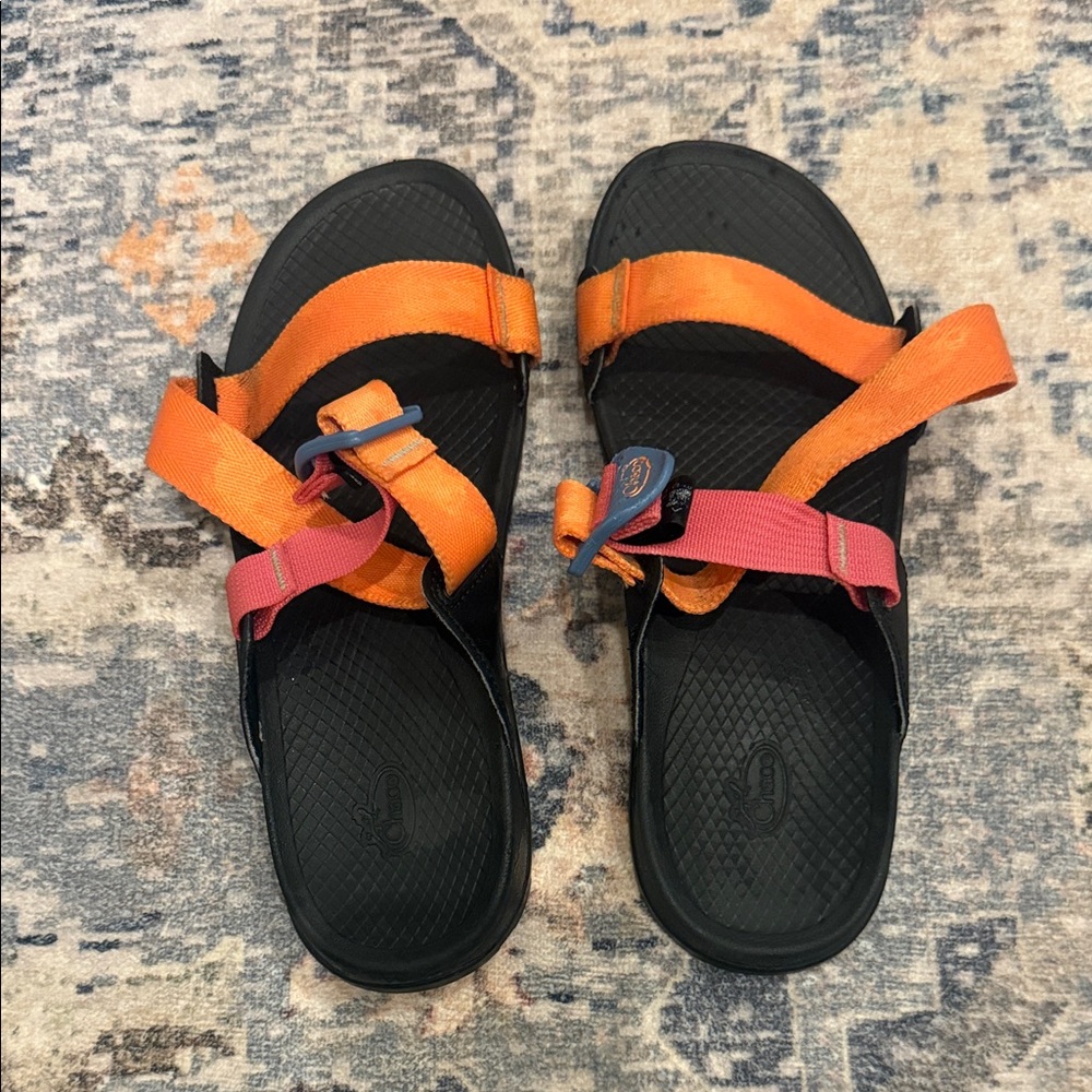 Chaco Black and Orange Women's Sandals